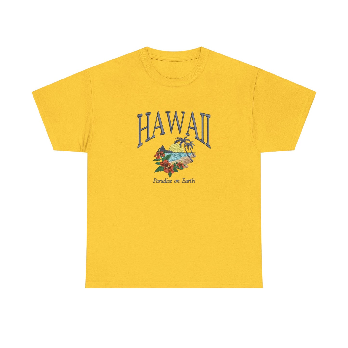 Hawaii Paradise On Earth Graphic T Shirt NEW Unisex Heavy Cotton Tee