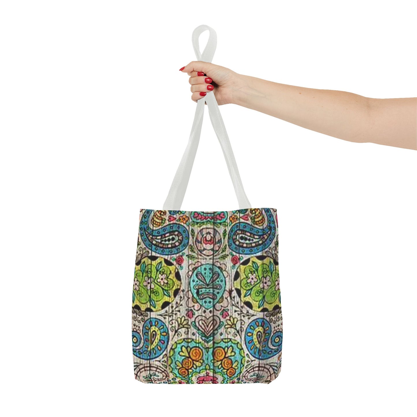 Multi Paisley Green Blue Tan Color BRAND NEW MODERN Tote Bag (AOP)