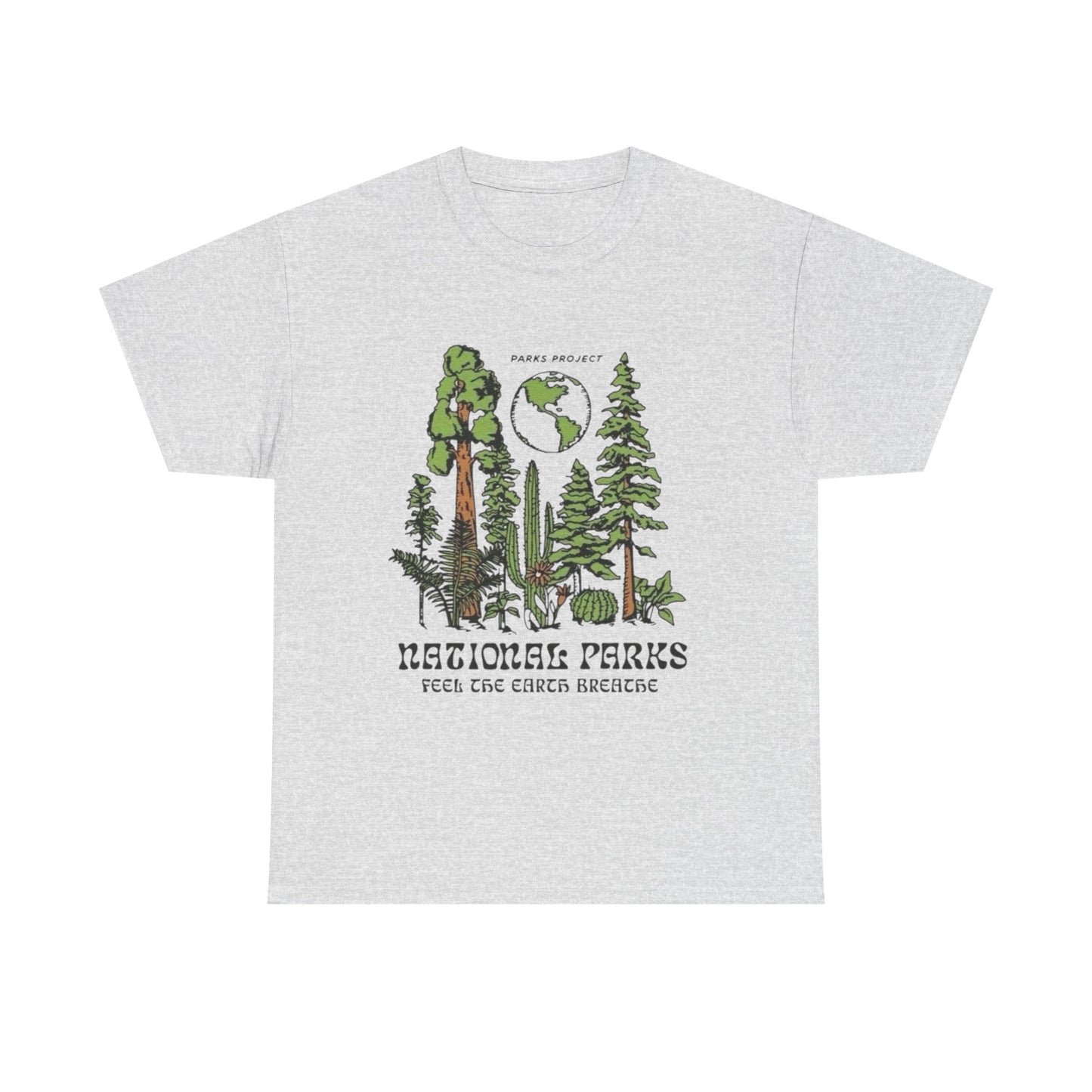 National Parks Feel The Earth Breath Graphic T Shirt Unisex Heavy Cotton Tee