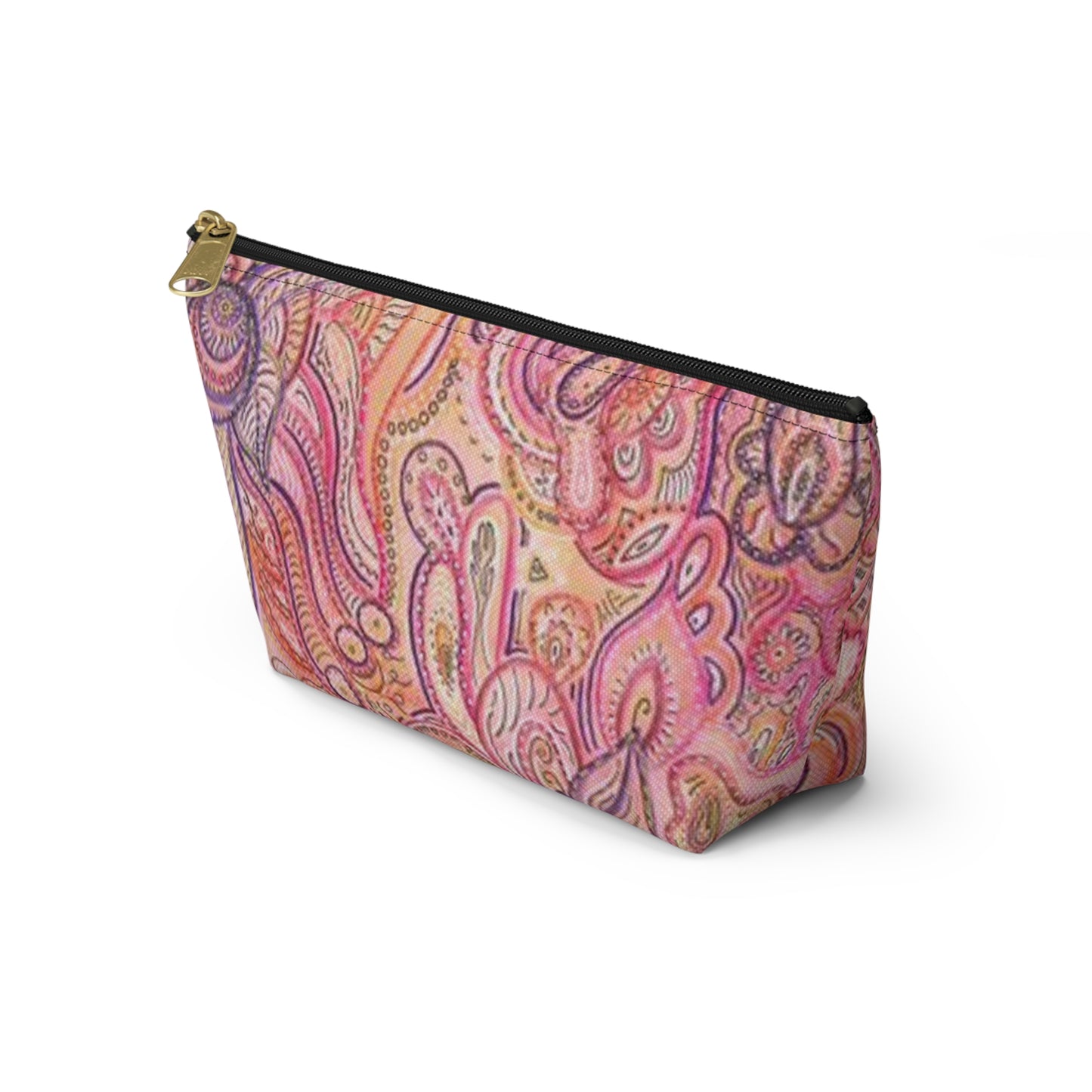 Morrocan All Over Print Travel Bag Multi Color Accessory Pouch w T-bottom Pink