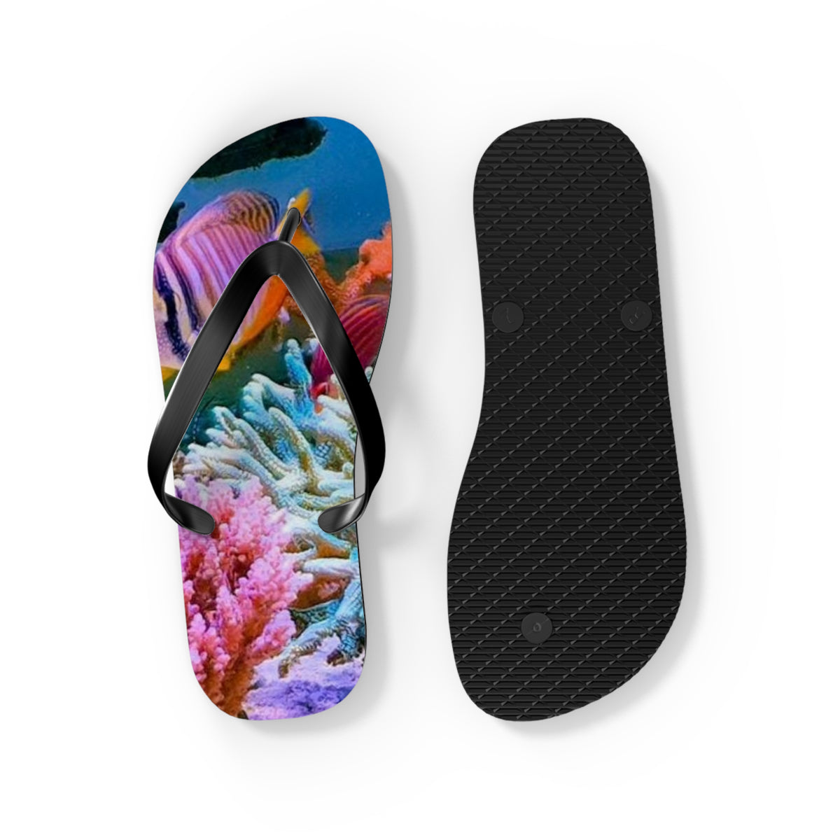 Coral Reef Summer Sandals, Beach Shoes, Vacation Flip Flops, Pool Slides