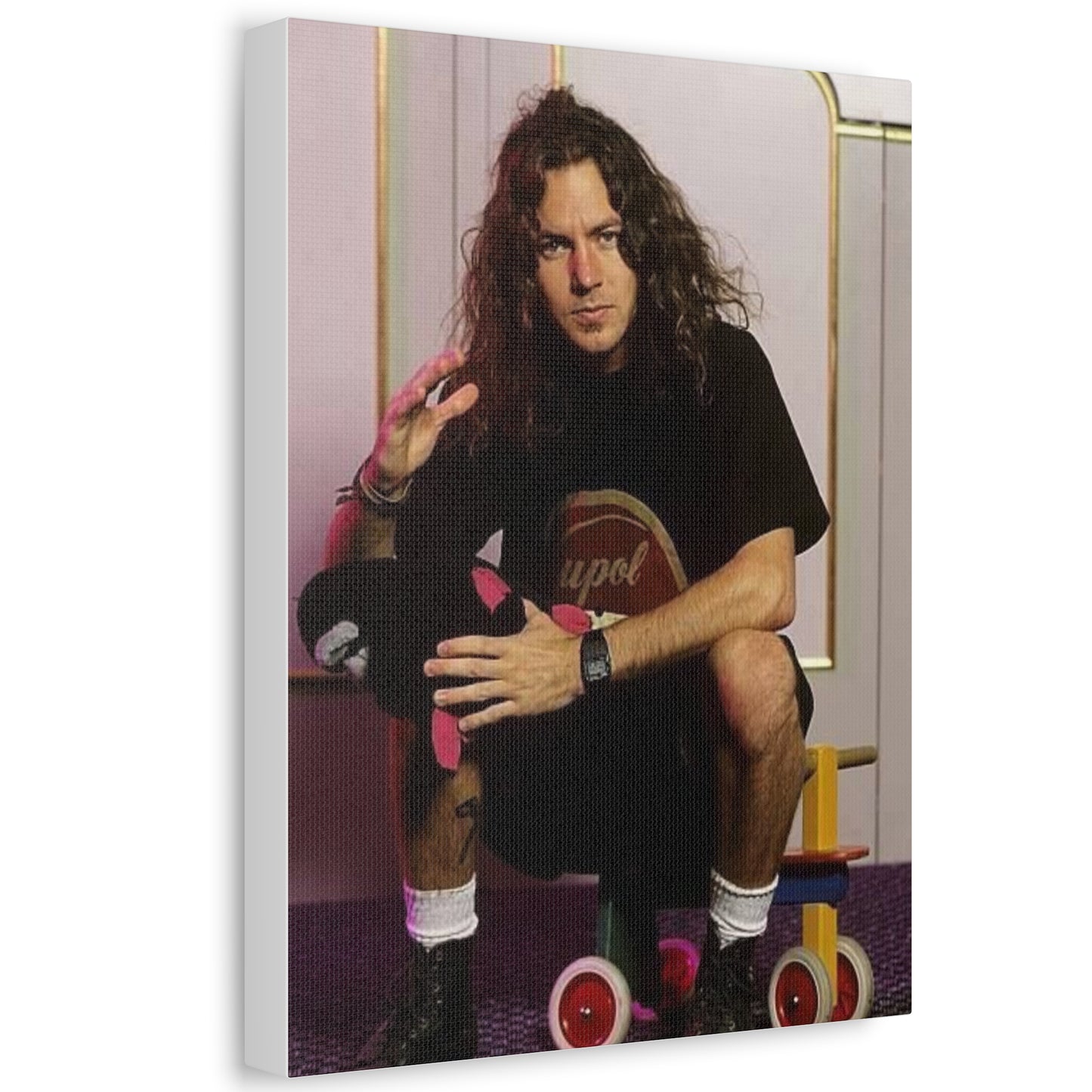 Eddie Vedder Retro Photograph Framed Stretched Canvas MULTIPLE SIZES