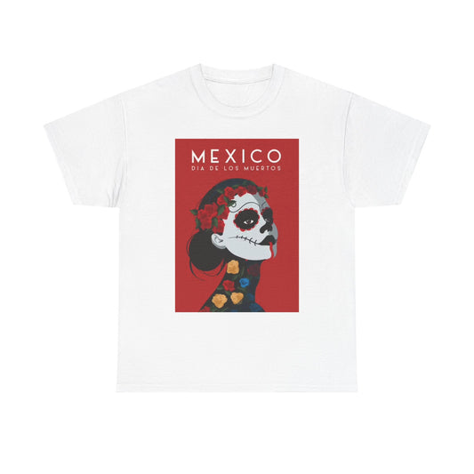 Day Of The Dead Graphic T Shirt Retro ART Painting Mexico Vintage Heavy Cotton