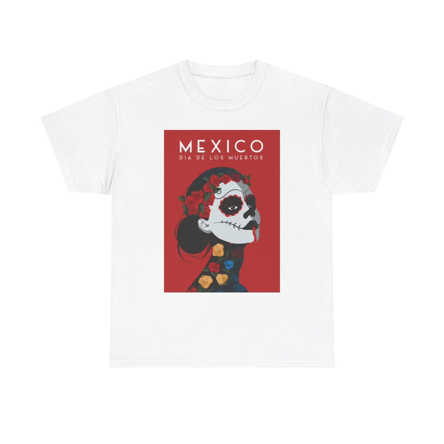 Day Of The Dead Graphic T Shirt Retro ART Painting Mexico Vintage Heavy Cotton
