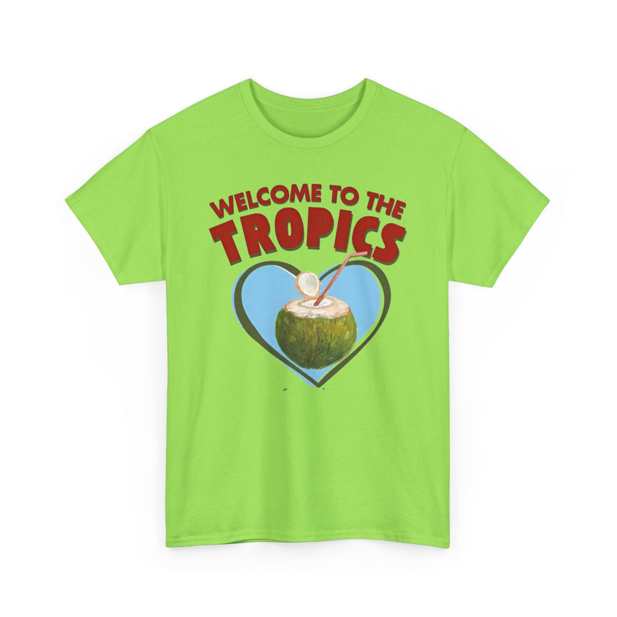 Welcome to the Tropics Coconut Heart T-Shirt Men's Graphic Tee