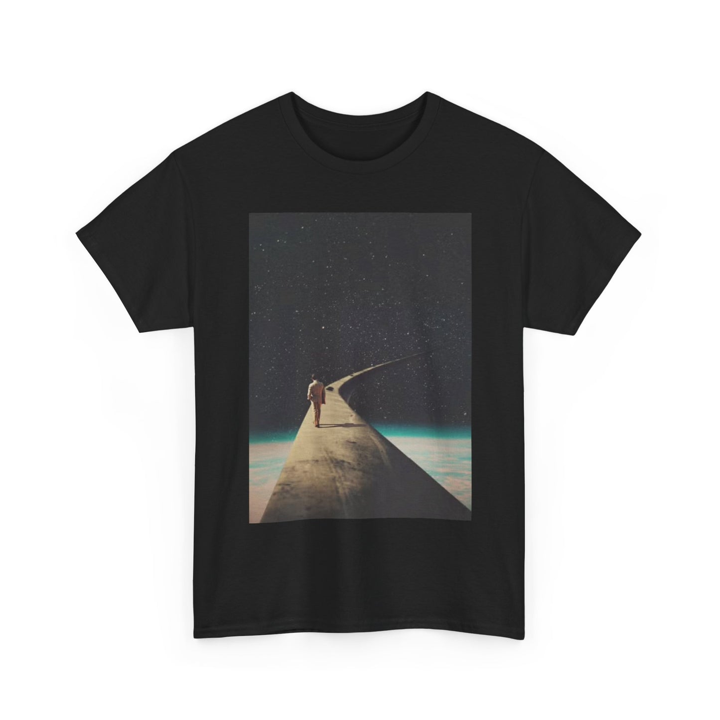 Man Walking To the Moon Tshirt Space Walk Art Trippy Unisex Heavy Cotton Tee