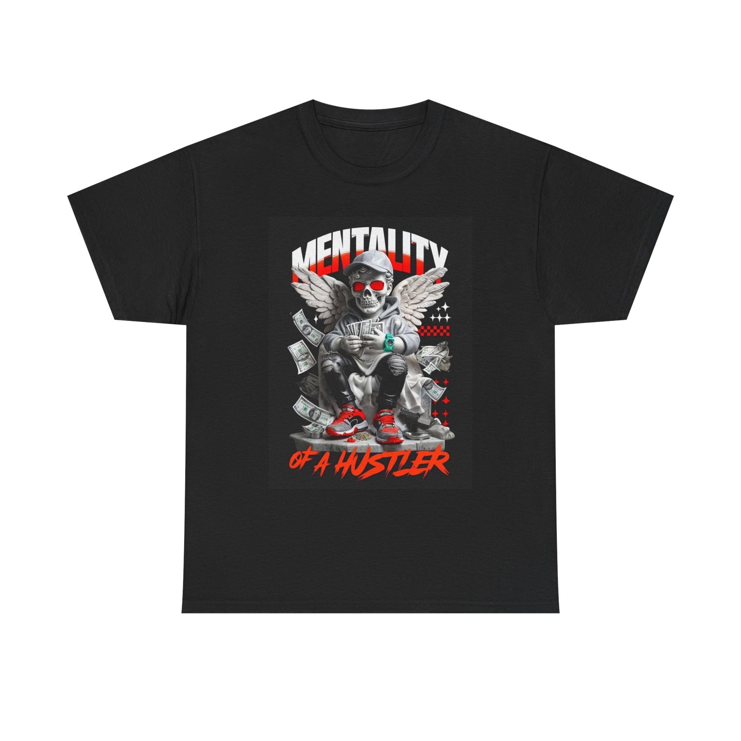 Mentality Of A Hustler Graphic T Shirt Retro Street Apparel Unisex Heavy Cotton