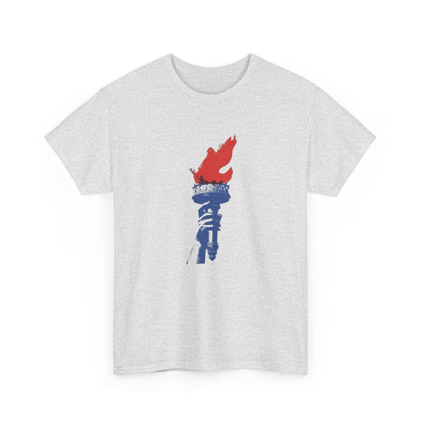 Statue Of Liberty Painting Lighting The Fire Graphic T Shirt GIFT Cotton Tee