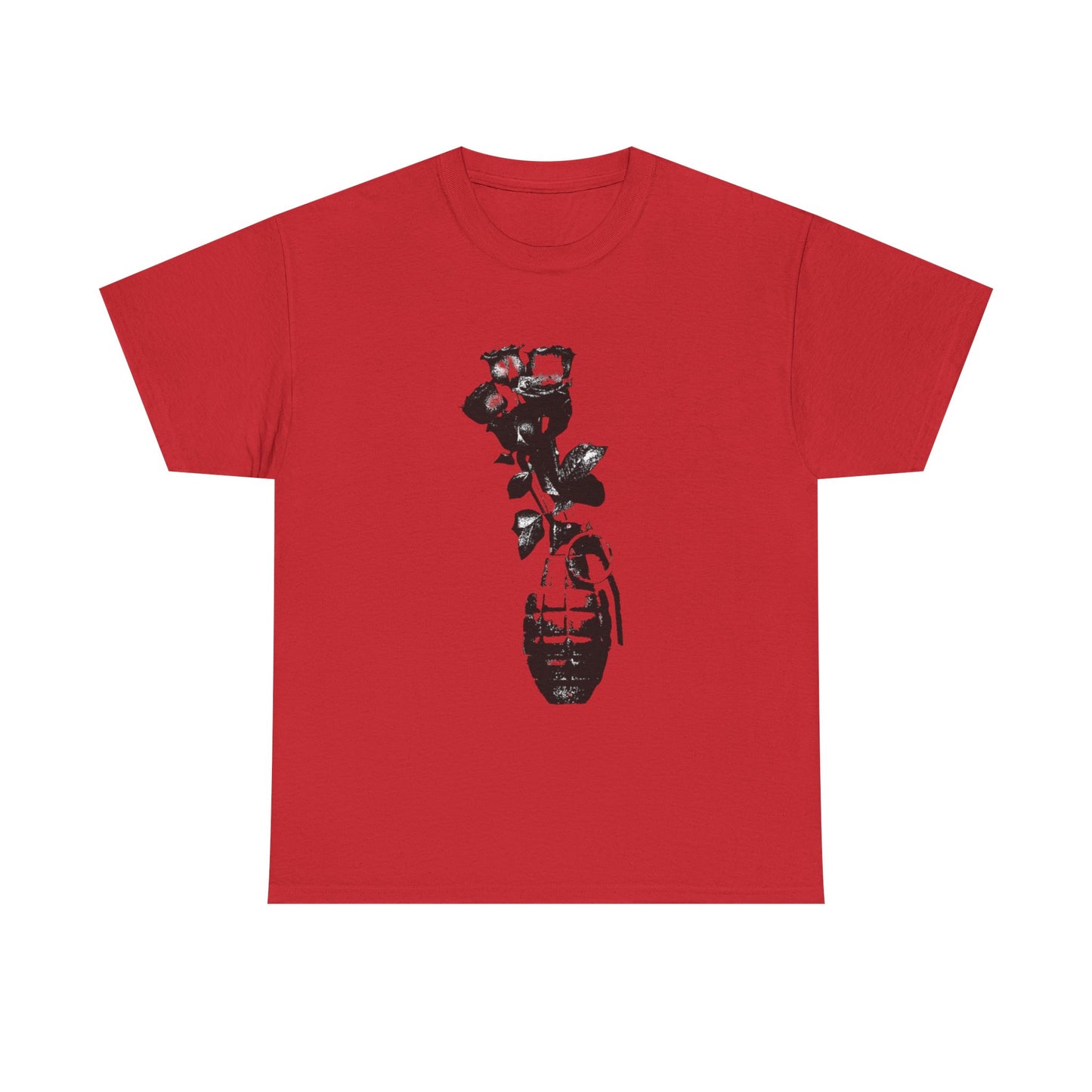 Roses In Grenade Art Painting T Shirt Graphic Unisex Heavy Cotton Tee NEW GIFT