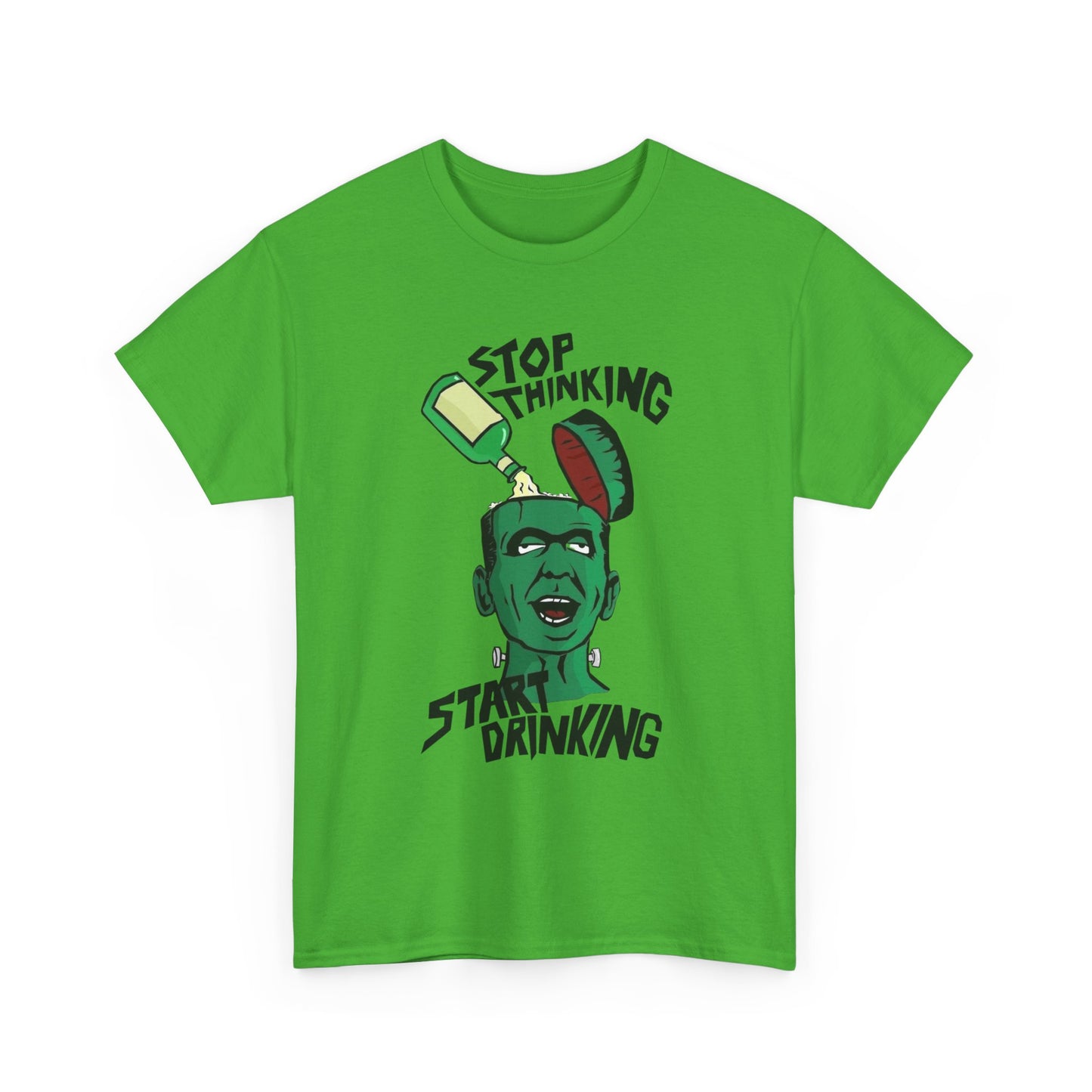Stop Thinking Start Drinking Funny Graphic T Shirt NEW ADULT Tee
