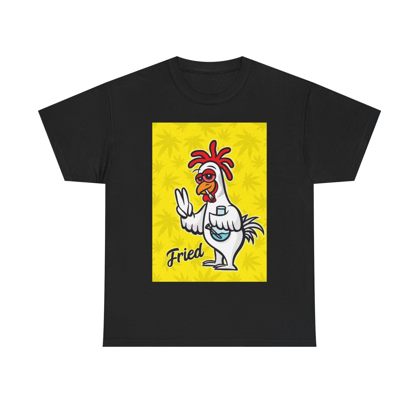 Fried Chicken Tshirt Funny Weed Graphic Bong 420 Unisex Heavy Cotton Tee