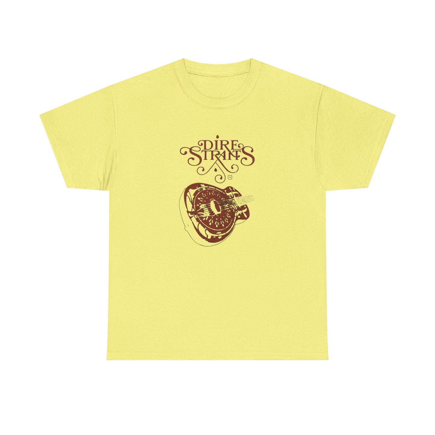 Dire Straits Vintage Guitar Graphic T Shirt NEW ADULT Unisex Heavy Cotton Tee
