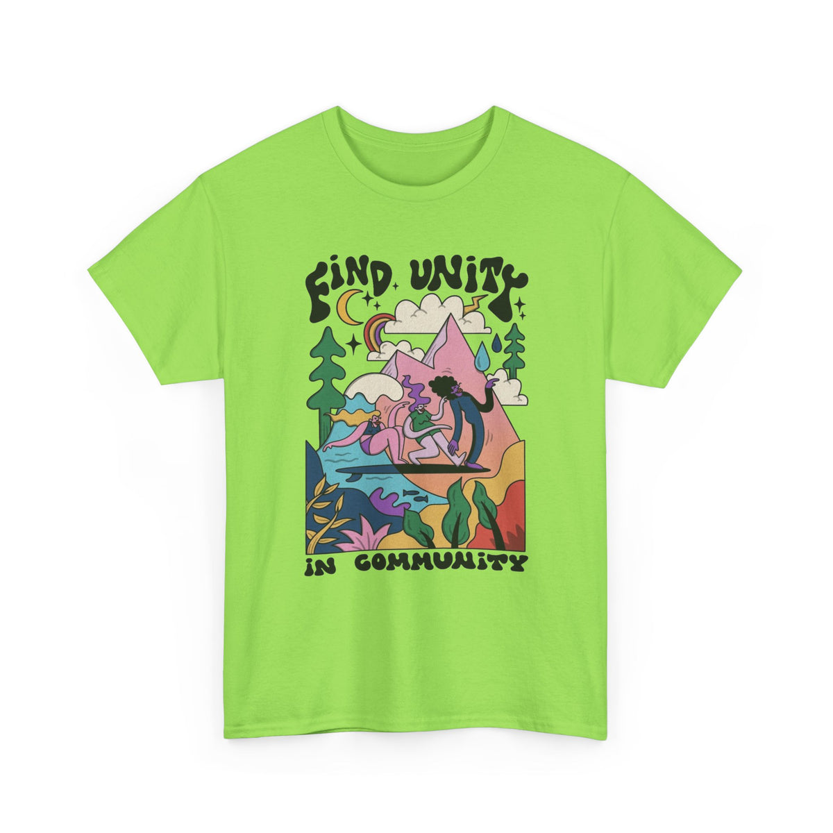 Find Unity In Community Graphic T Shirt Men's Heavy Cotton Tee
