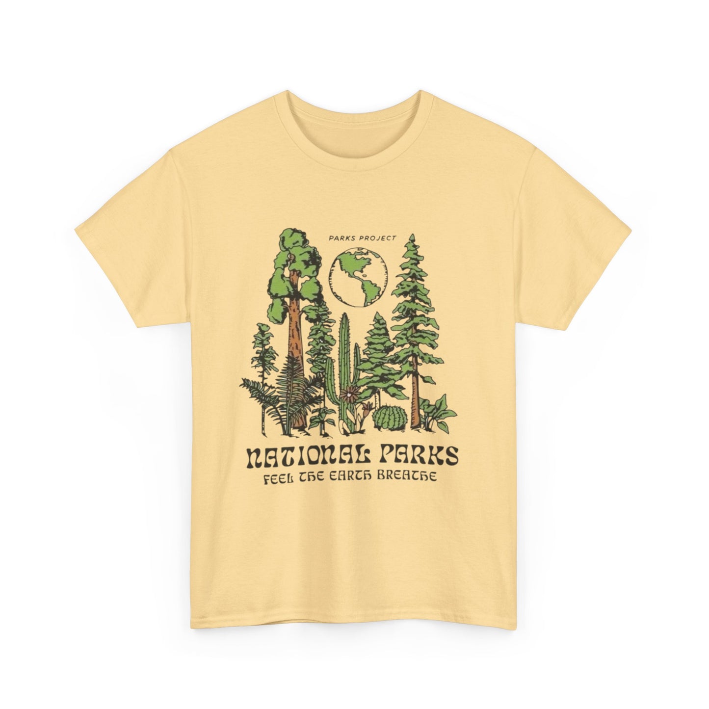 National Parks Feel The Earth Breath Graphic T Shirt Unisex Heavy Cotton Tee