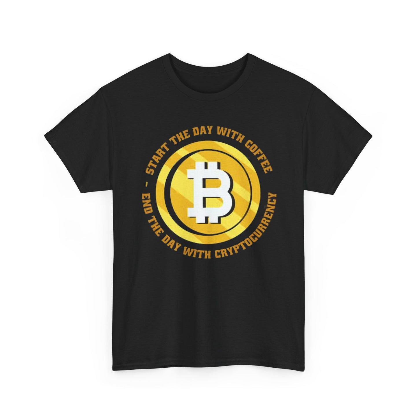Crypto And Coffee Graphic T Shirt Funny Graphic Bitcoin Unisex Heavy Cotton Tee