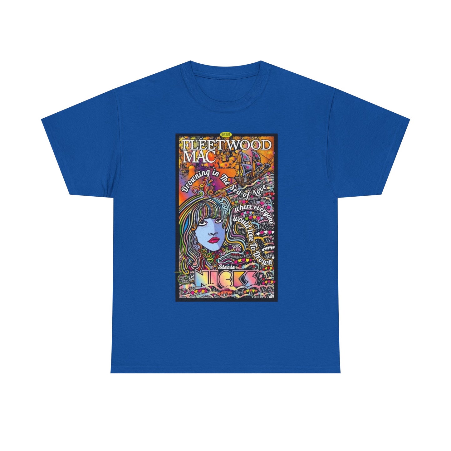 Fleetwood Mac T-shirt graphic vintage art 70s Unisex Heavy Cotton Tee