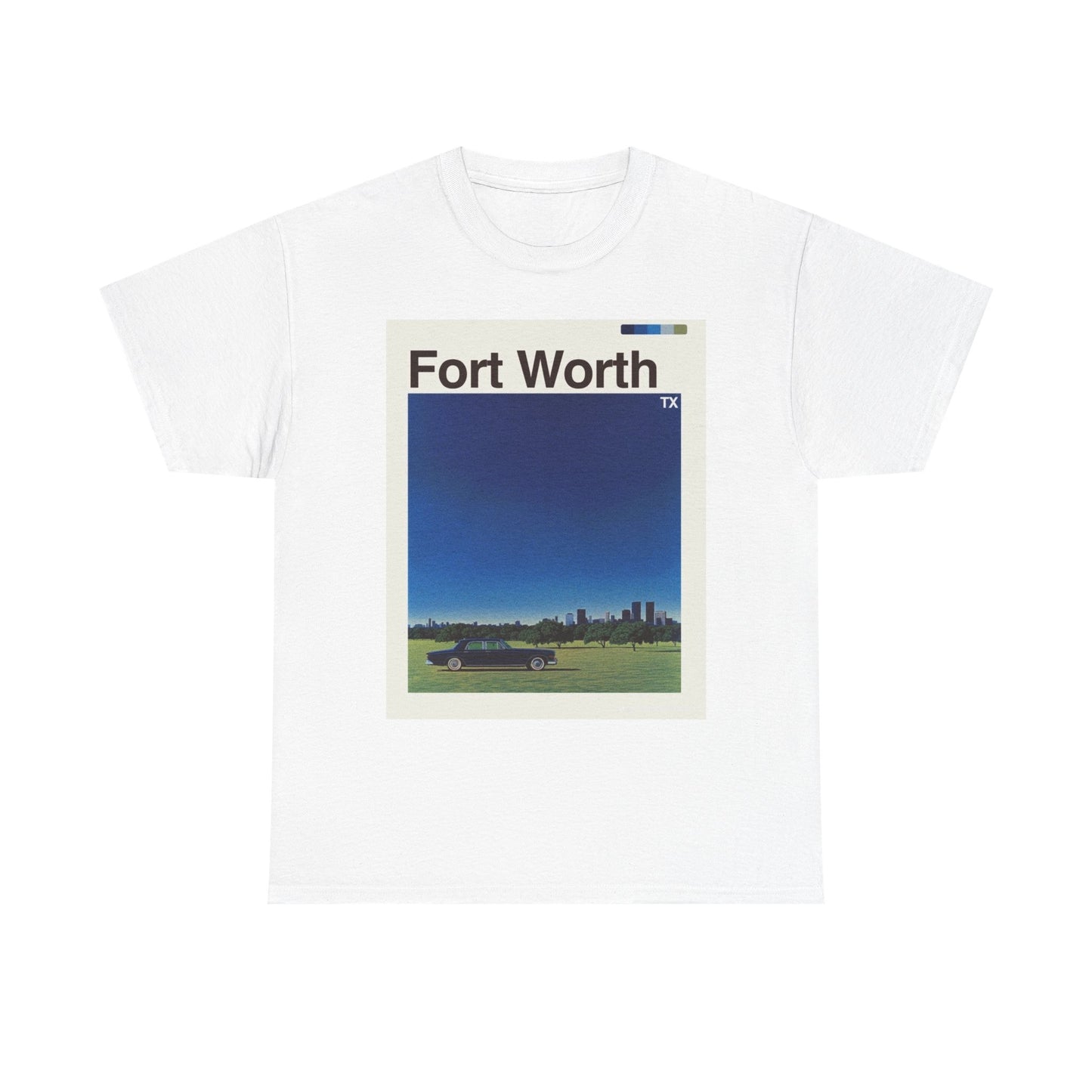 Fort Worth Skyline Graphic T Shirt Cotton Tee Apparel New