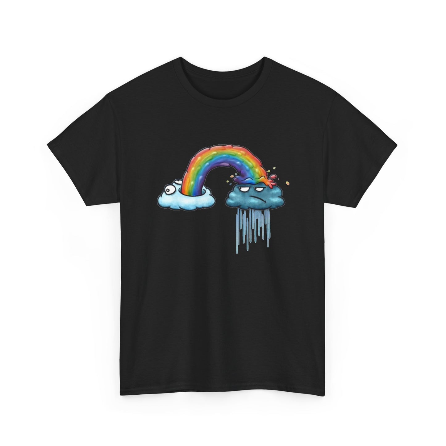 Rainbow T Shirt Funny Graphic Cartoon Character Unisex Heavy Cotton Tee