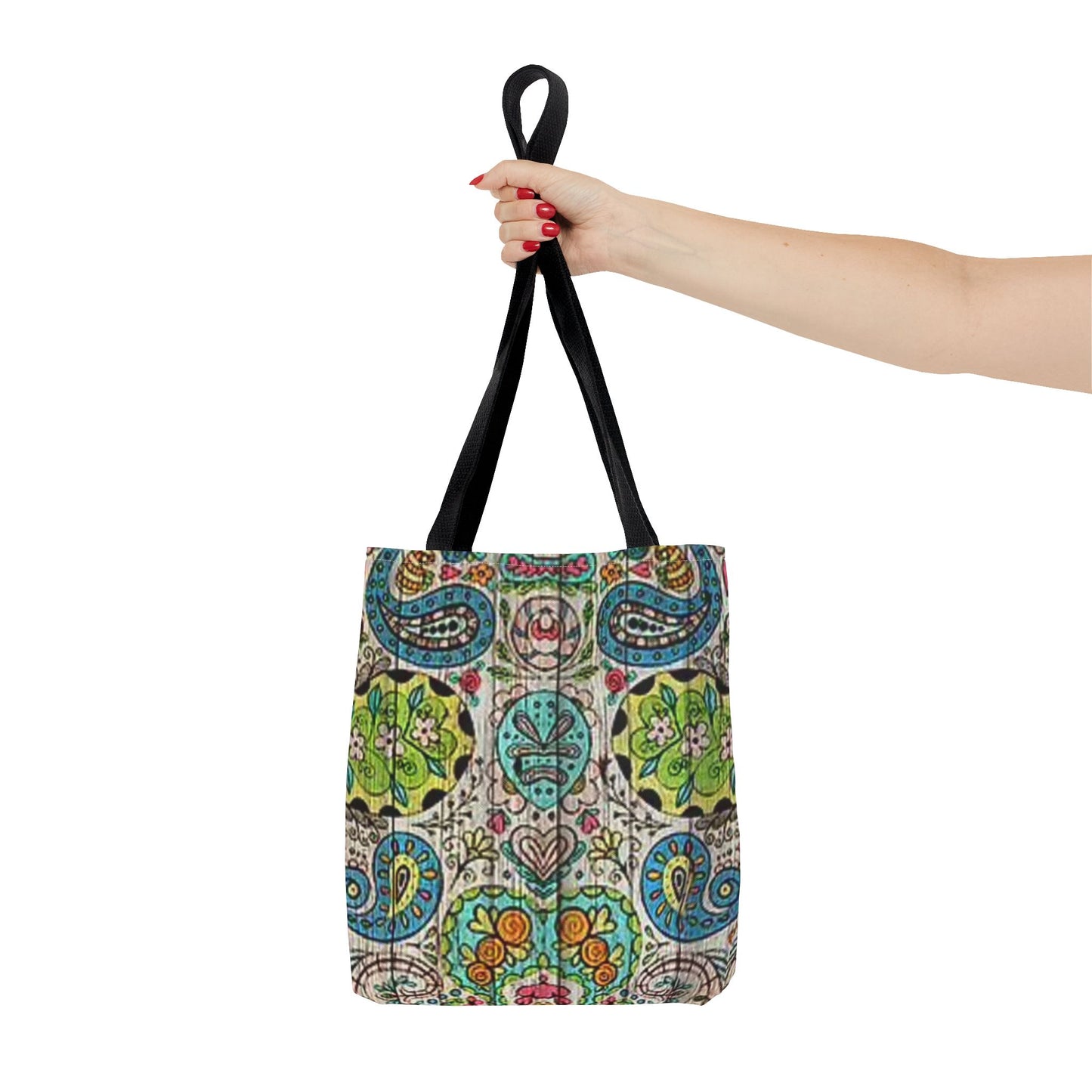 Multi Paisley Green Blue Tan Color BRAND NEW MODERN Tote Bag (AOP)