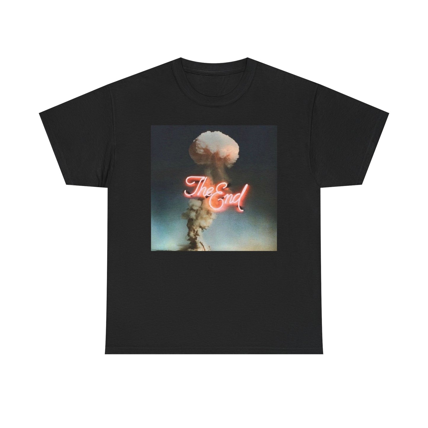 The End Vintage Neon Sign Graphic T Shirt Men's Heavy Cotton Tee