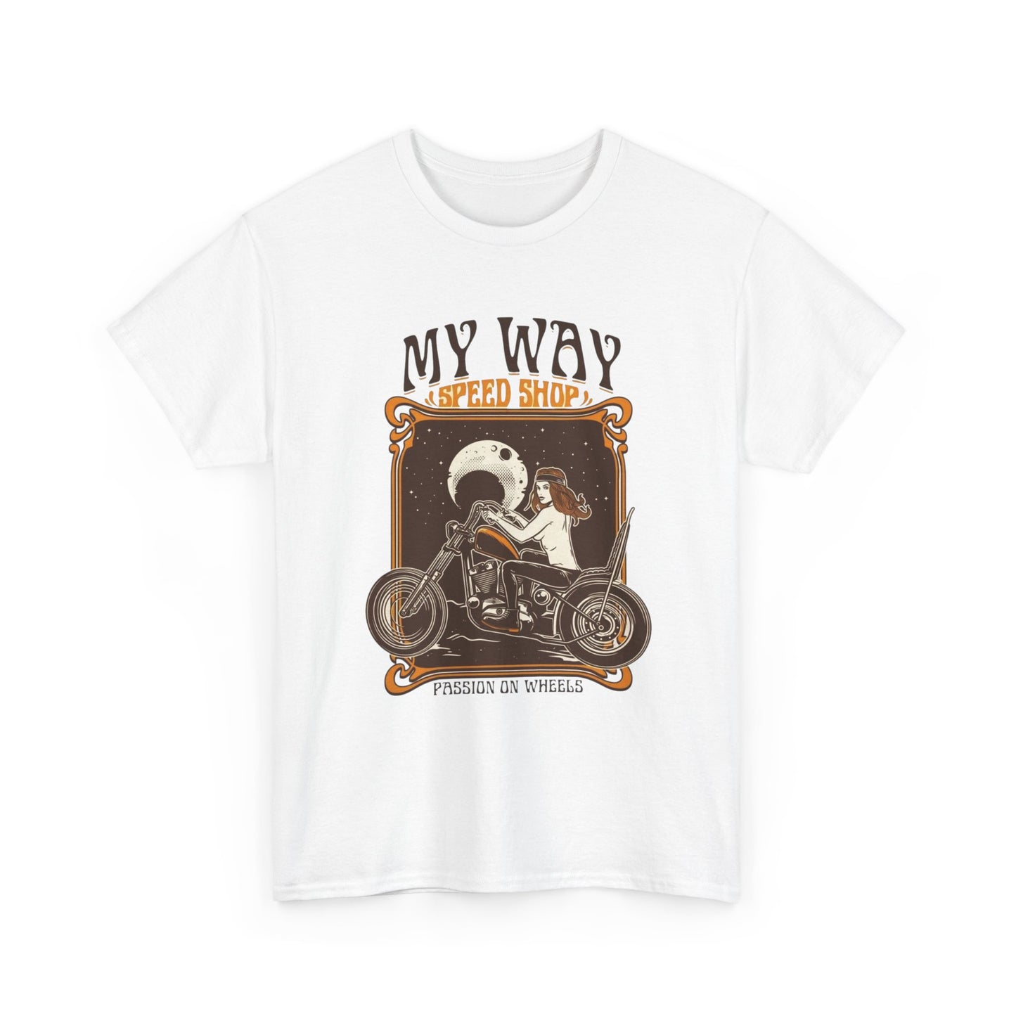 My Way Speed Shop Choppers Motorcycles Graphic T Shirt Unisex Heavy Cotton Tee