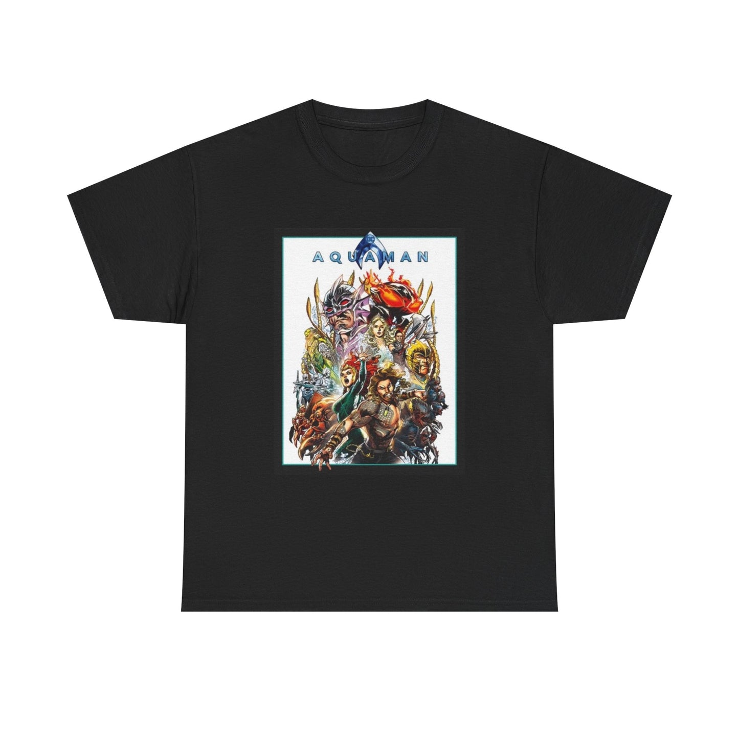Aquaman Tshirt Movie Poster Ocean Graphic Cartoon Unisex Heavy Cotton Tee