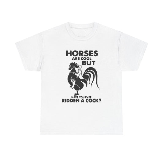 Horses Are Cool Funny Graphic T Shirt Unisex Heavy Cotton Tee
