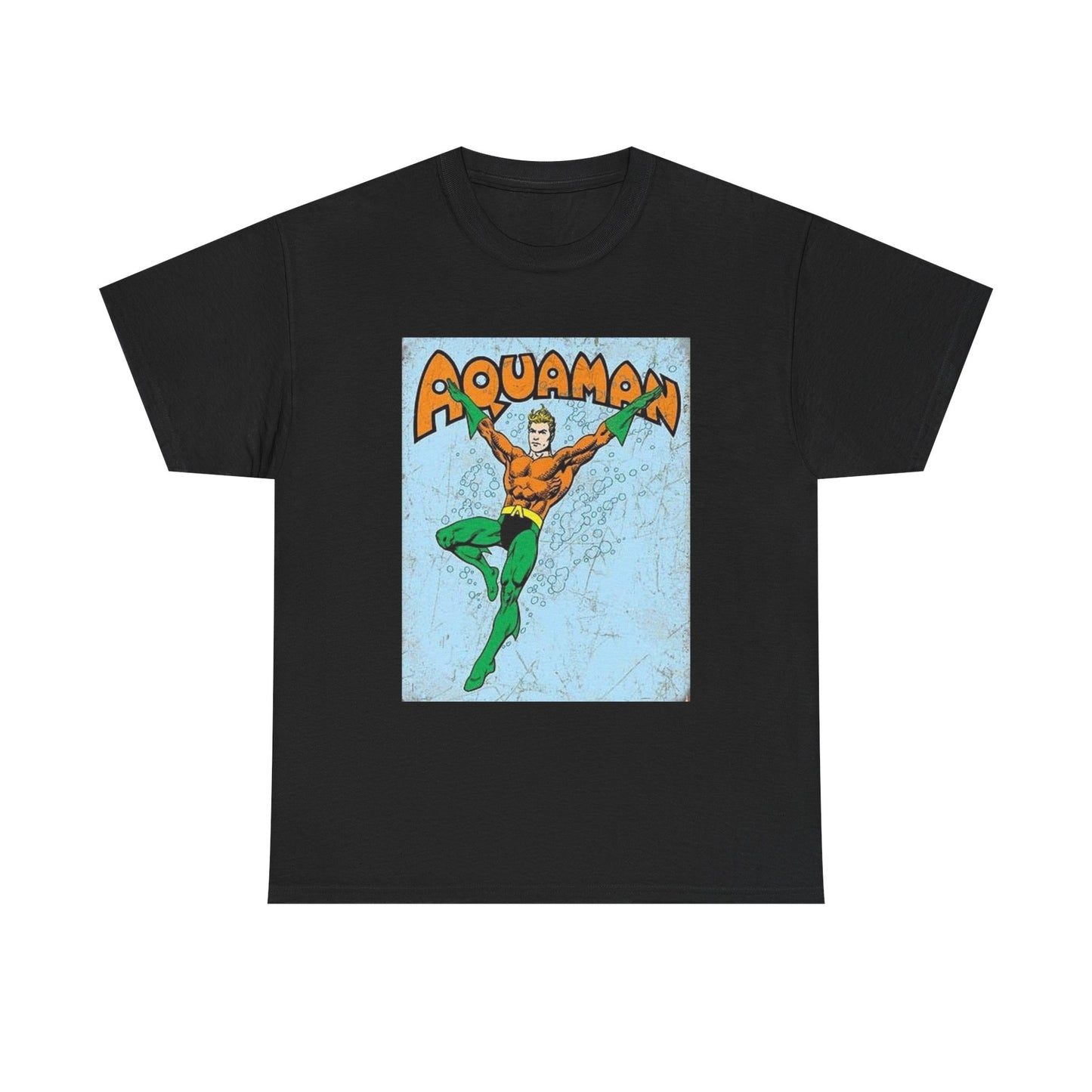 Aquaman Tshirt Retro Movie Poster Vintage Superhero Unisex Heavy Cotton Tee