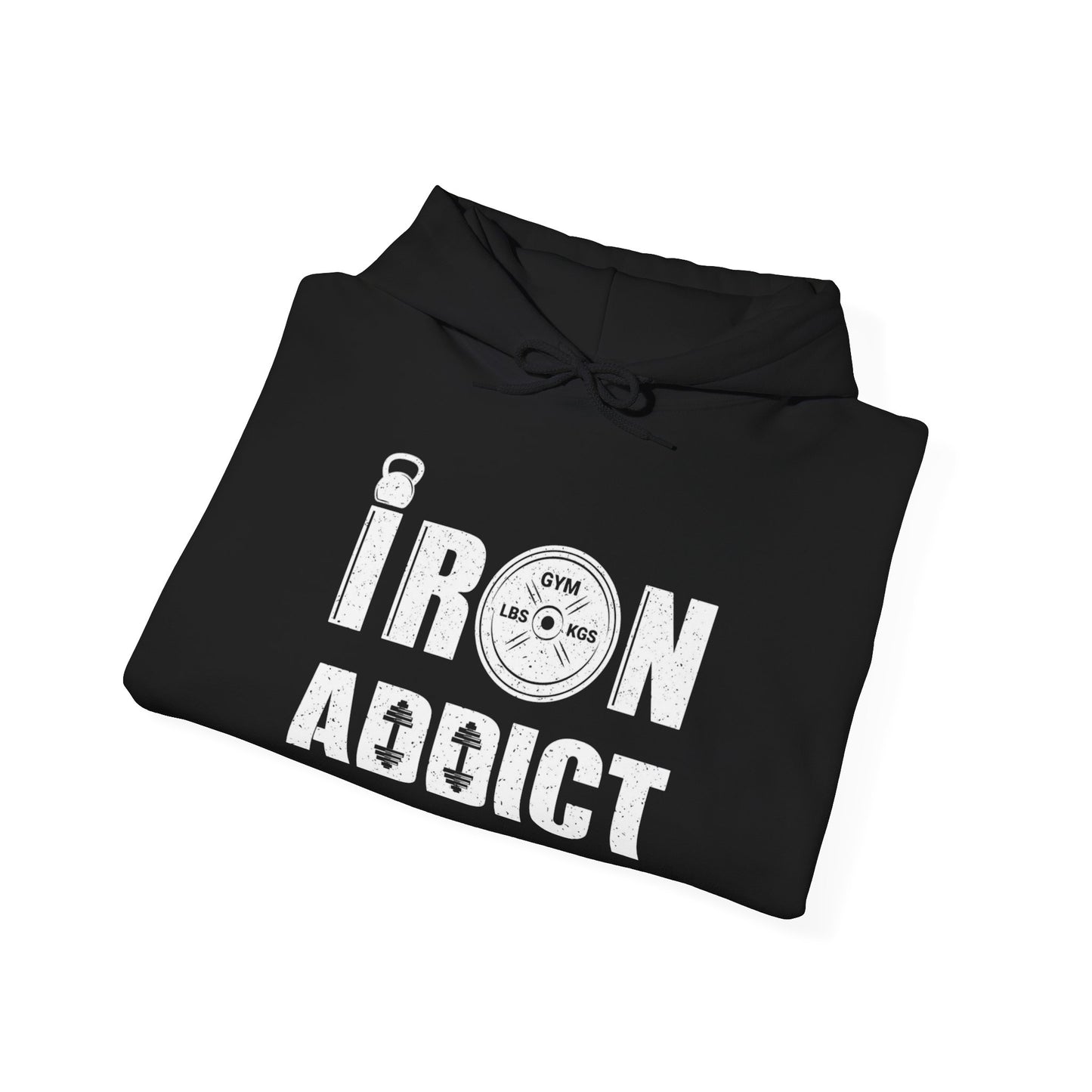 Iron Addict GYM Gear Graphic Hoodie Men's Heavy Blend™ Hooded Sweatshirt