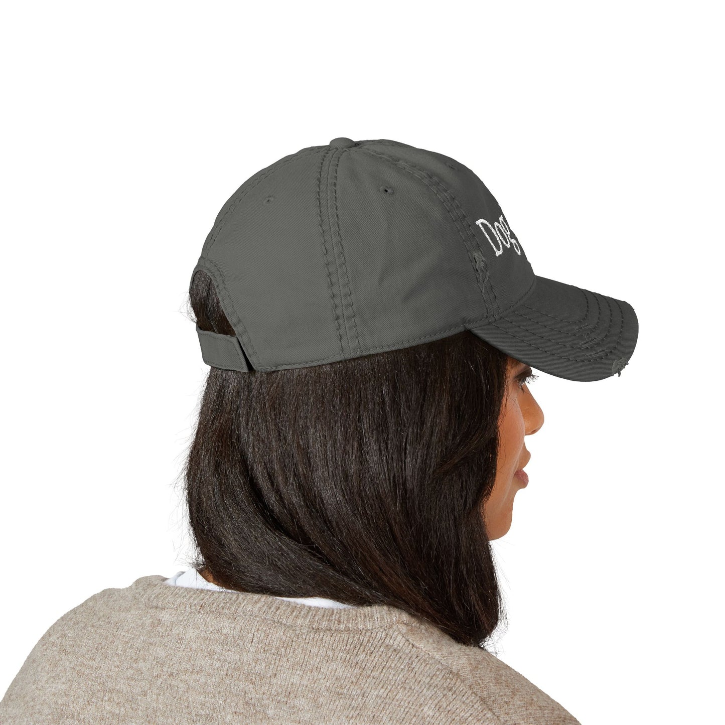 Embroidered Dog Mom Distressed Hat, Animal Lover Gift, Dad Cap, Pet Parent