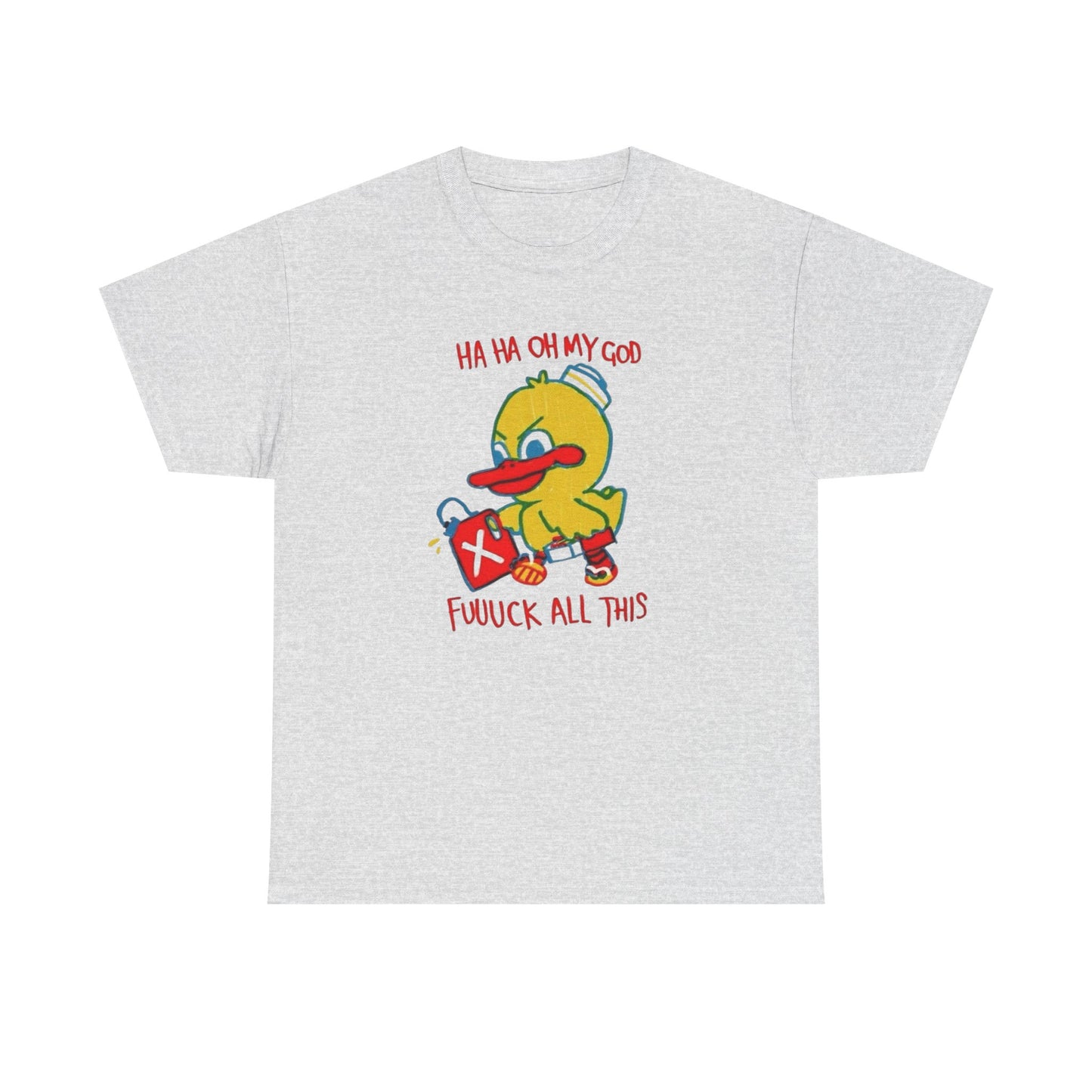Ha Ha Funny Duck Graphic T-Shirt Unisex Heavy Cotton Tee Gift