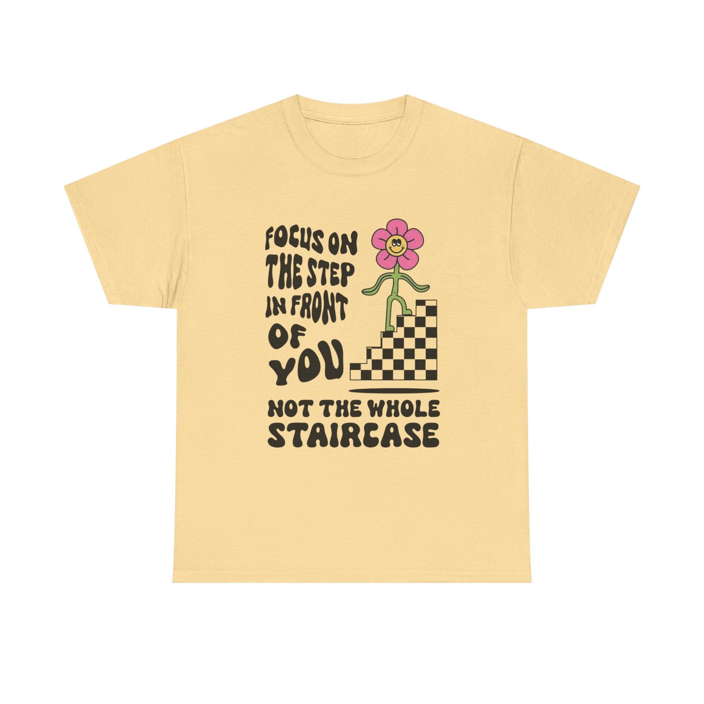 Focus On The Next Step Graphic T-Shirt Cotton Tee New Gift Vintage