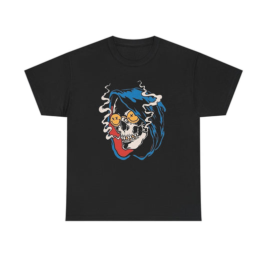 Grim Reaper Smoking Graphic T Shirt Adult NEW