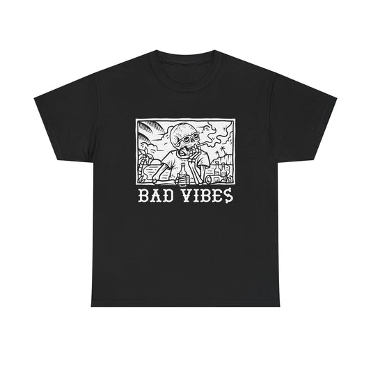 Bad Vibes Graphic T Shirt NEW Unisex Heavy Cotton Tee