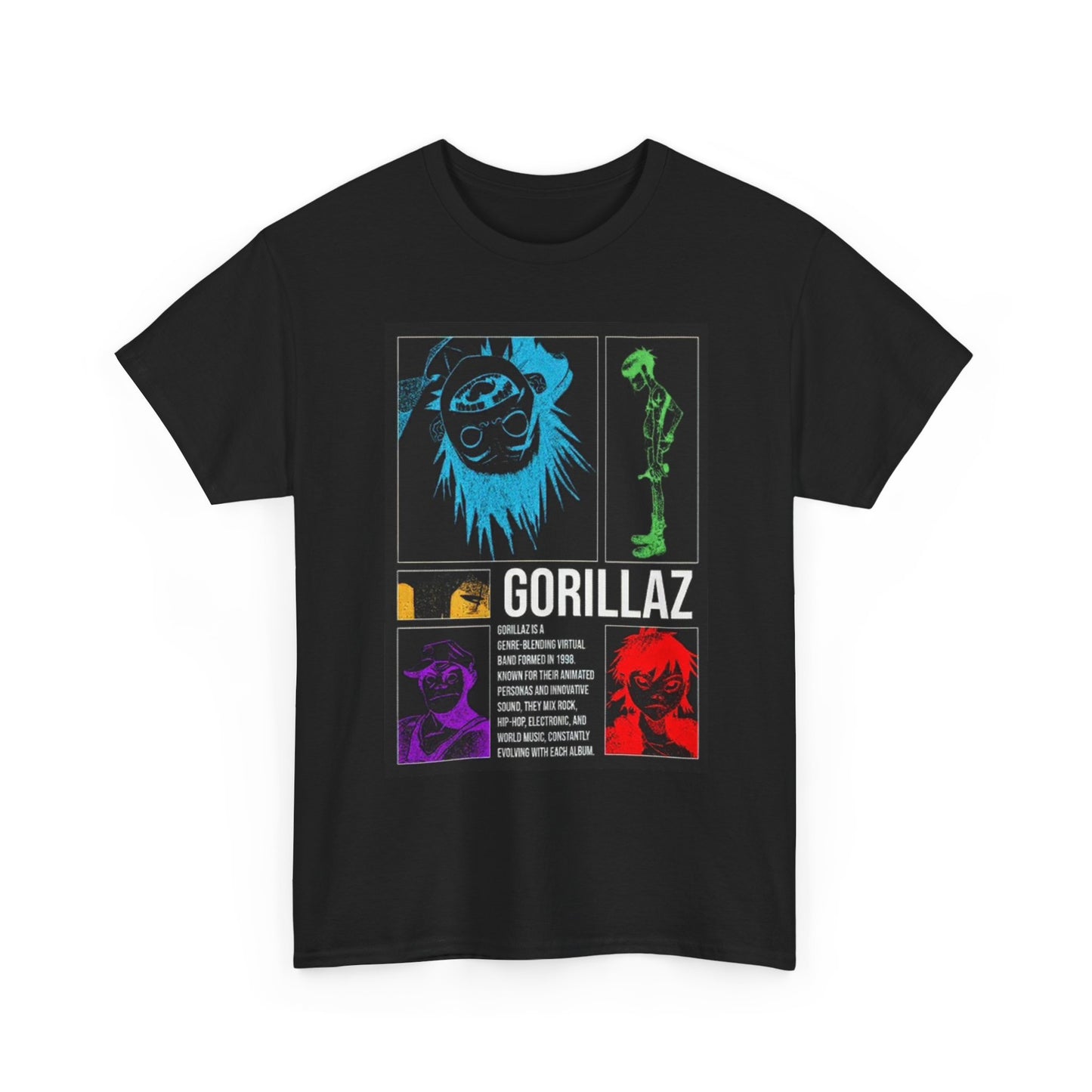 Gorillaz Graphic T Shirt Vintage Merch Unisex Heavy Cotton Tee