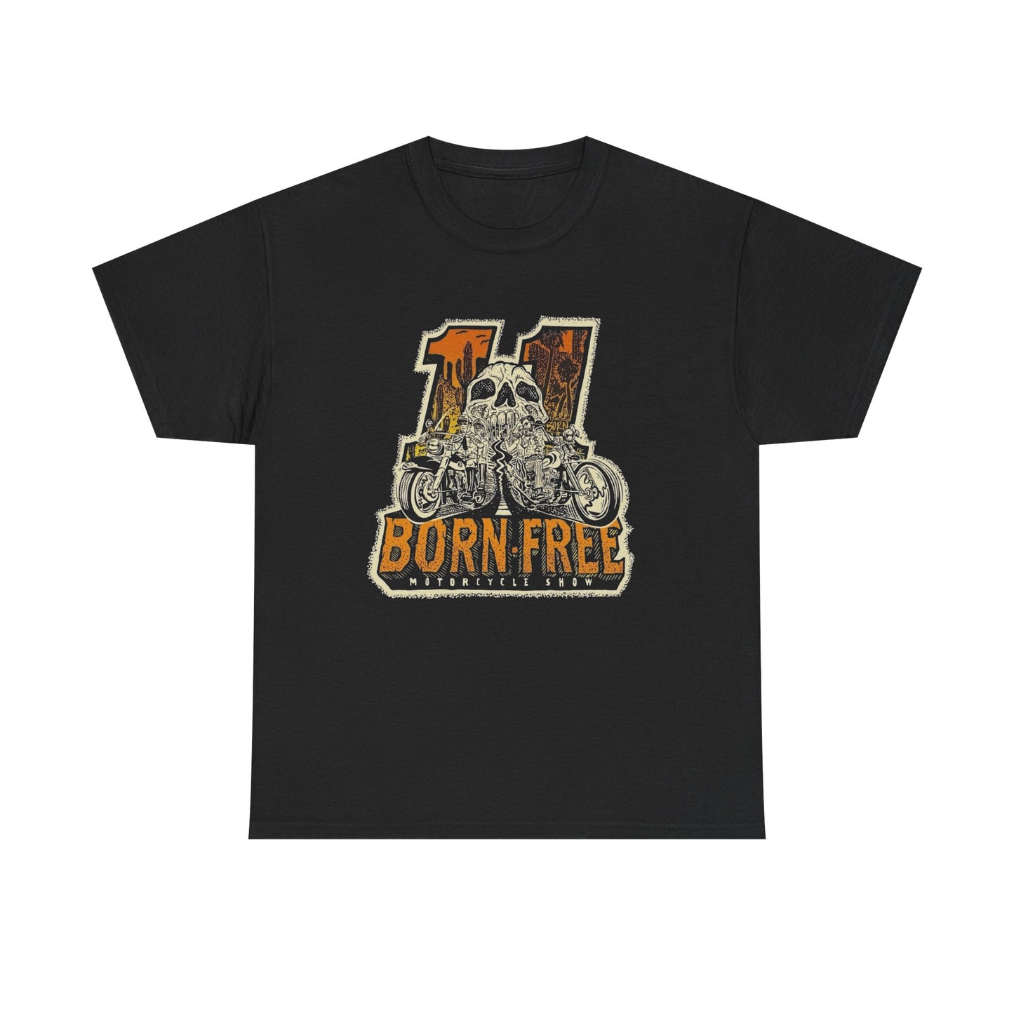 Born Free Motorcycle Show Graphic T-Shirt Cotton Tee New Gift Vintage