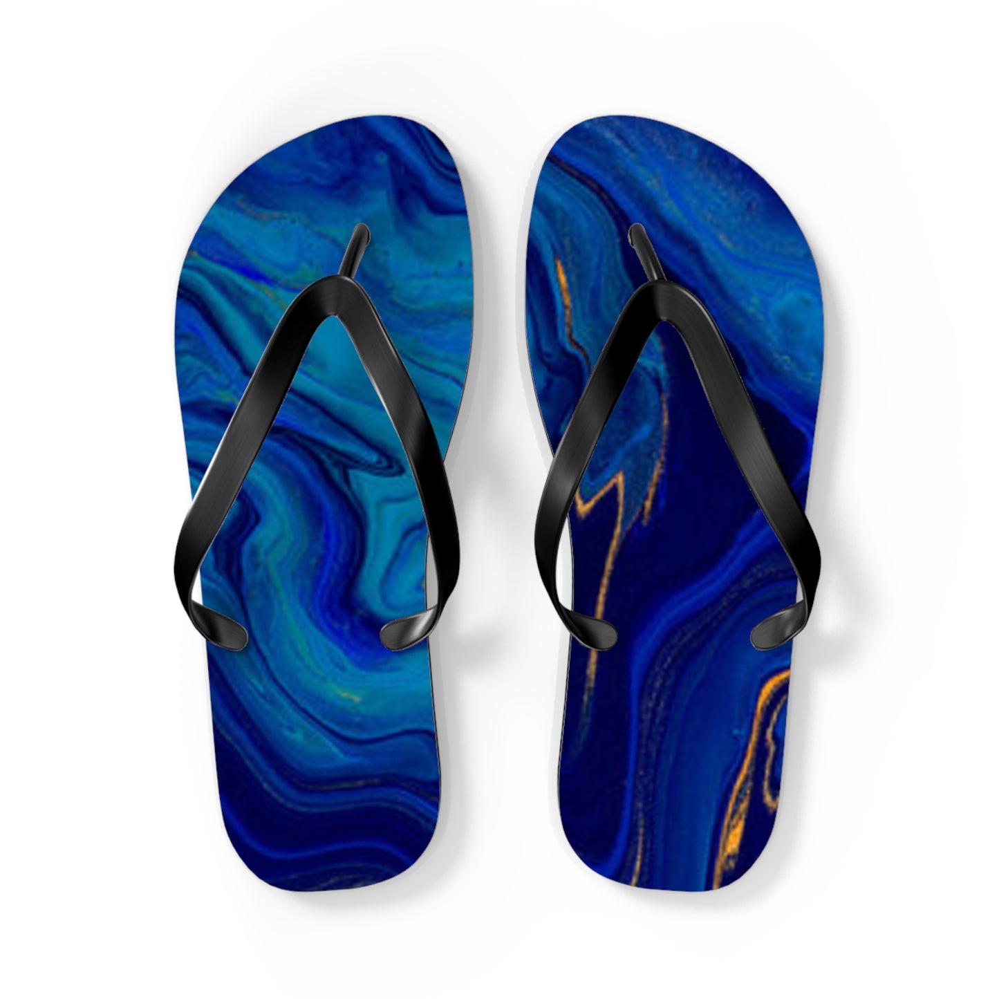 Blue Marble Flip Flops, Sandals Slides, Summer Footwear, Brand New