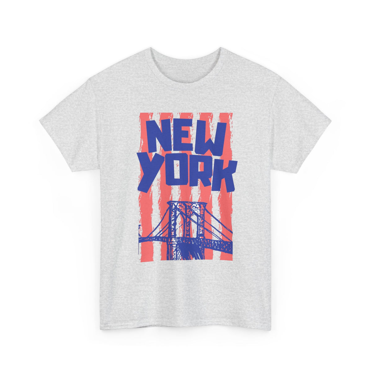 New York City Bridge Graphic T Shirt Men's Classic Retro Heavy Cotton Tee