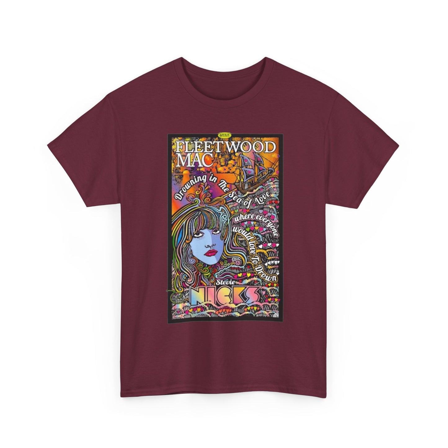 Fleetwood Mac T-shirt graphic vintage art 70s Unisex Heavy Cotton Tee