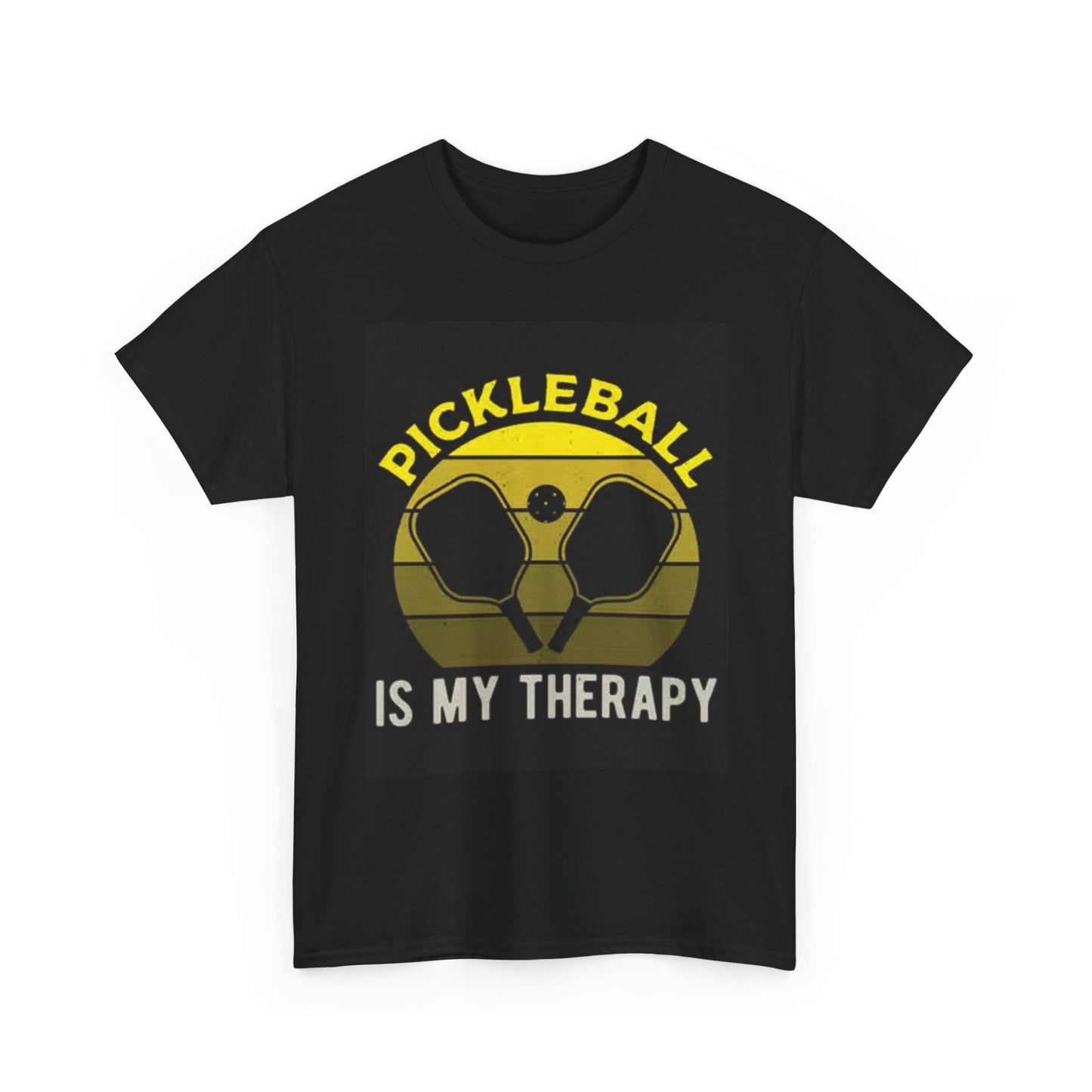 Pickleball Is My Therapy Graphic T Shirt Gift Unisex Heavy Cotton Tee