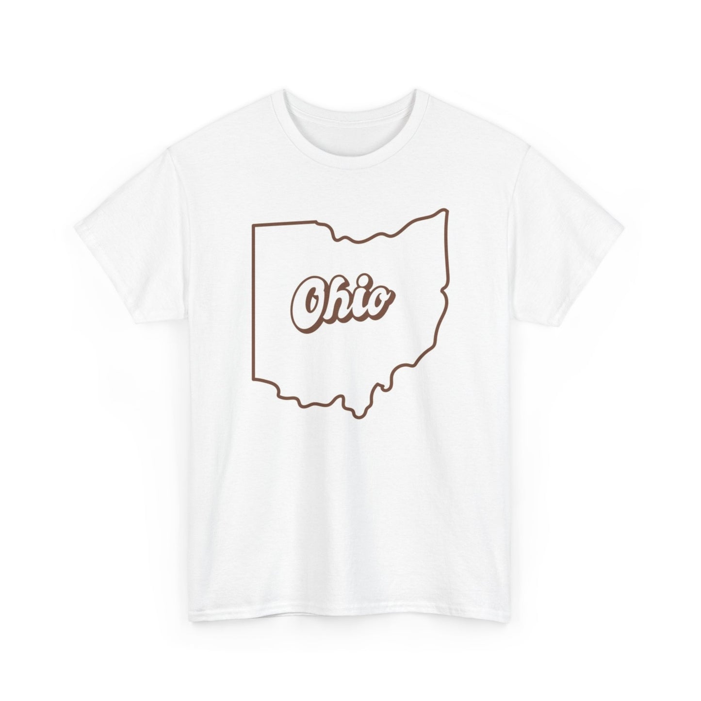 Ohio Outline State Logo BRAND NEW Apparel T Shirt Unisex Unisex Heavy Cotton Tee