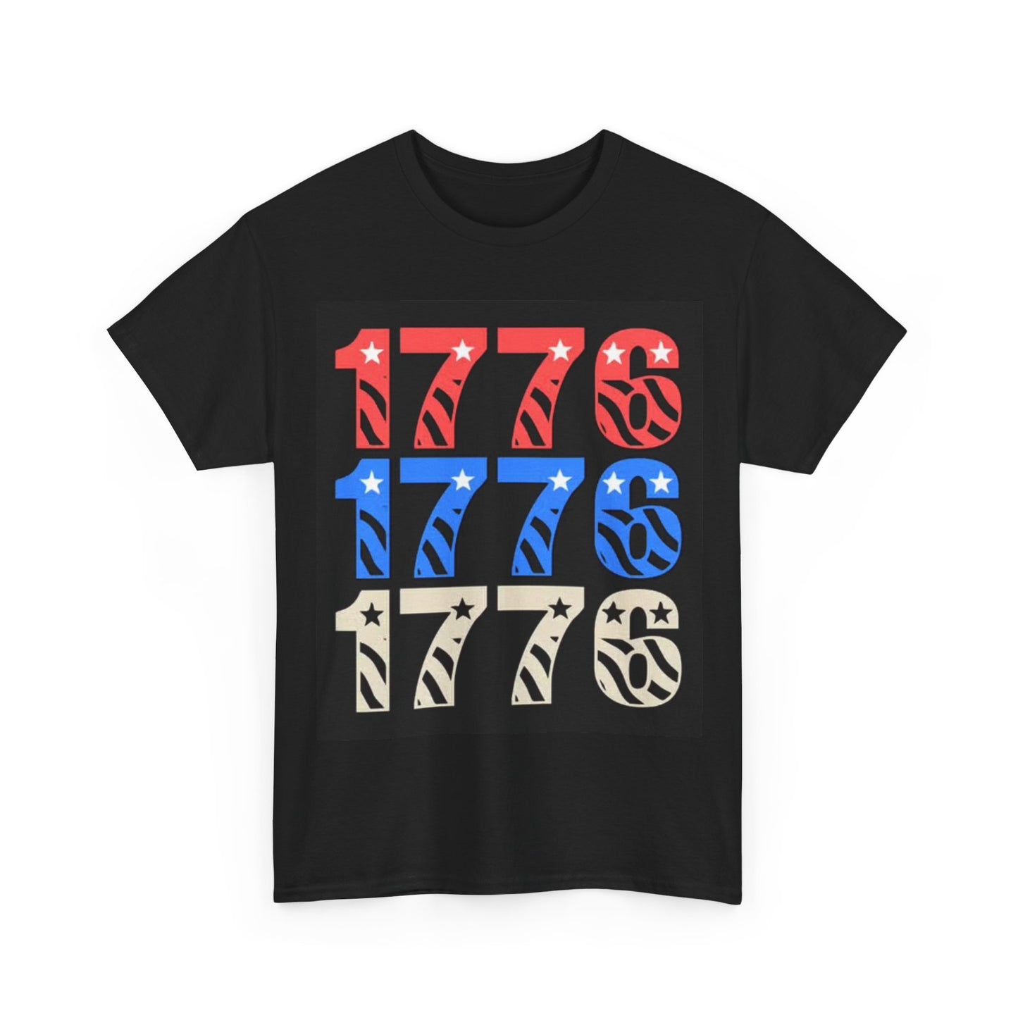 1776 American Flag Tshirt Red white And Blue USA July 4th Unisex Heavy Cotton