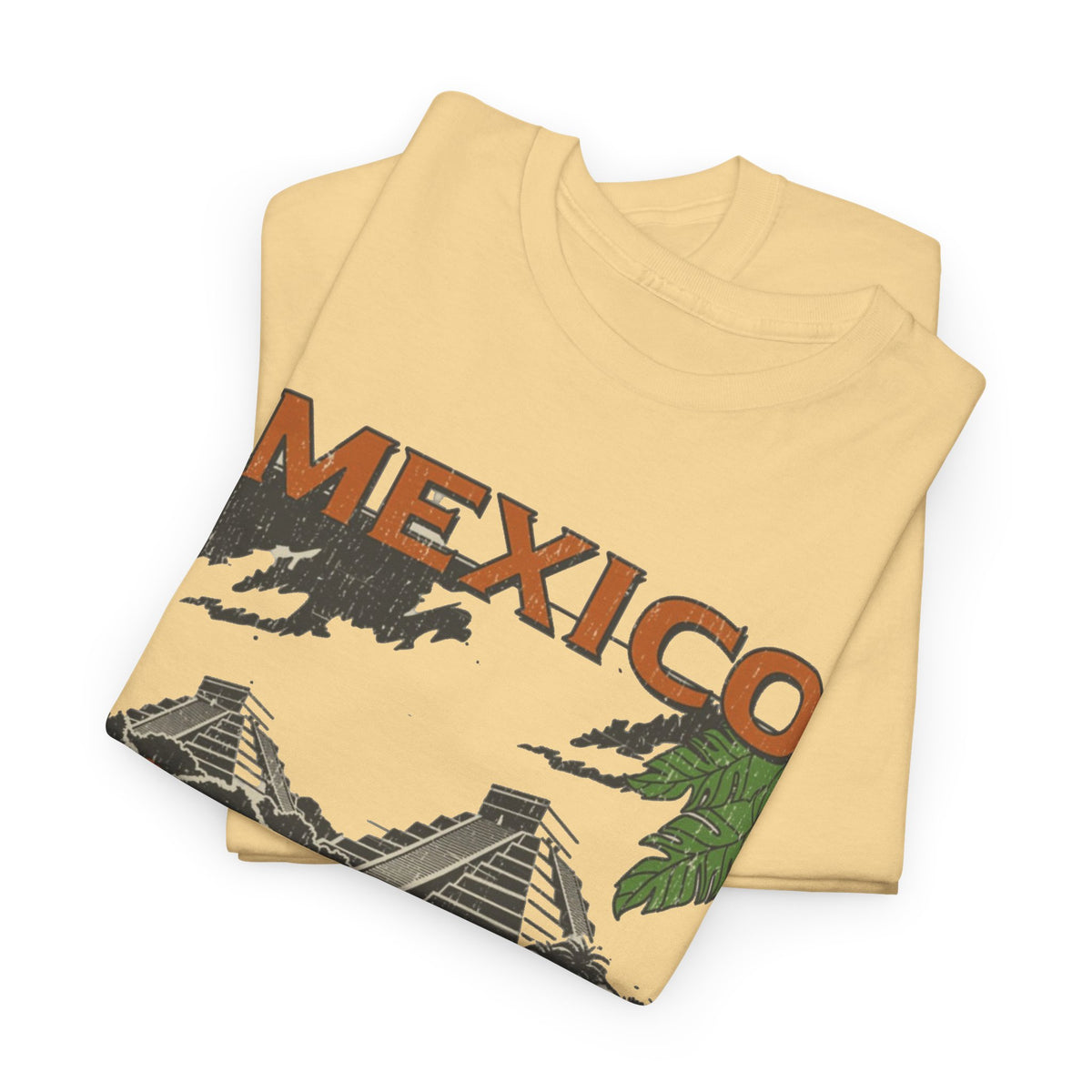Mexico Pyramids and Tropical Flowers T-Shirt Men's Graphic Tee