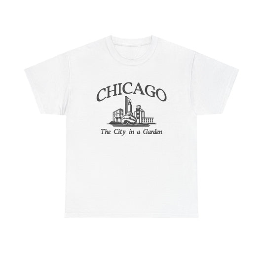 Chicago The City In A Garden Graphic T Shirt NEW Unisex Heavy Cotton Tee