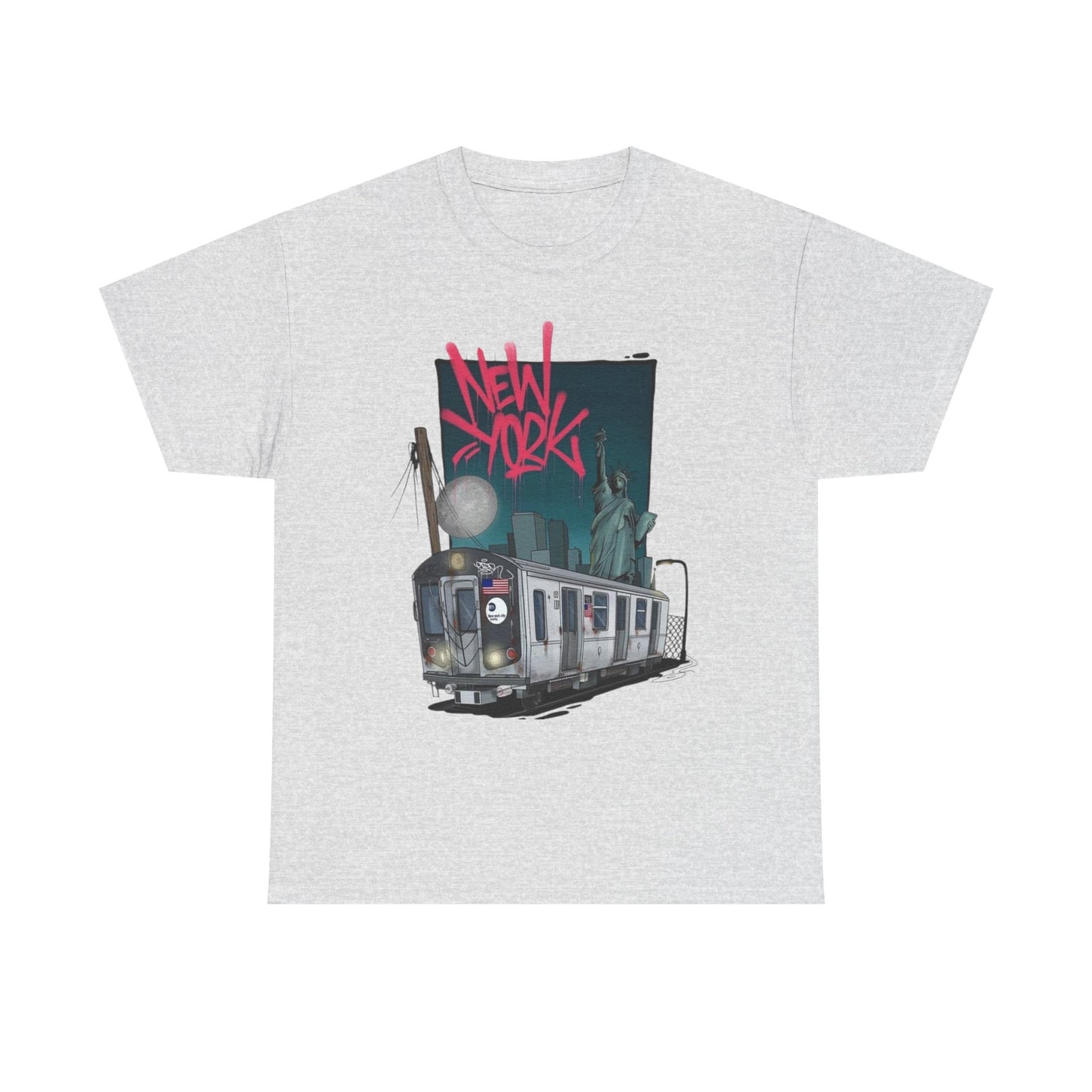 New York Subway Car Graphic T-Shirt Unisex Heavy Cotton Tee NEW