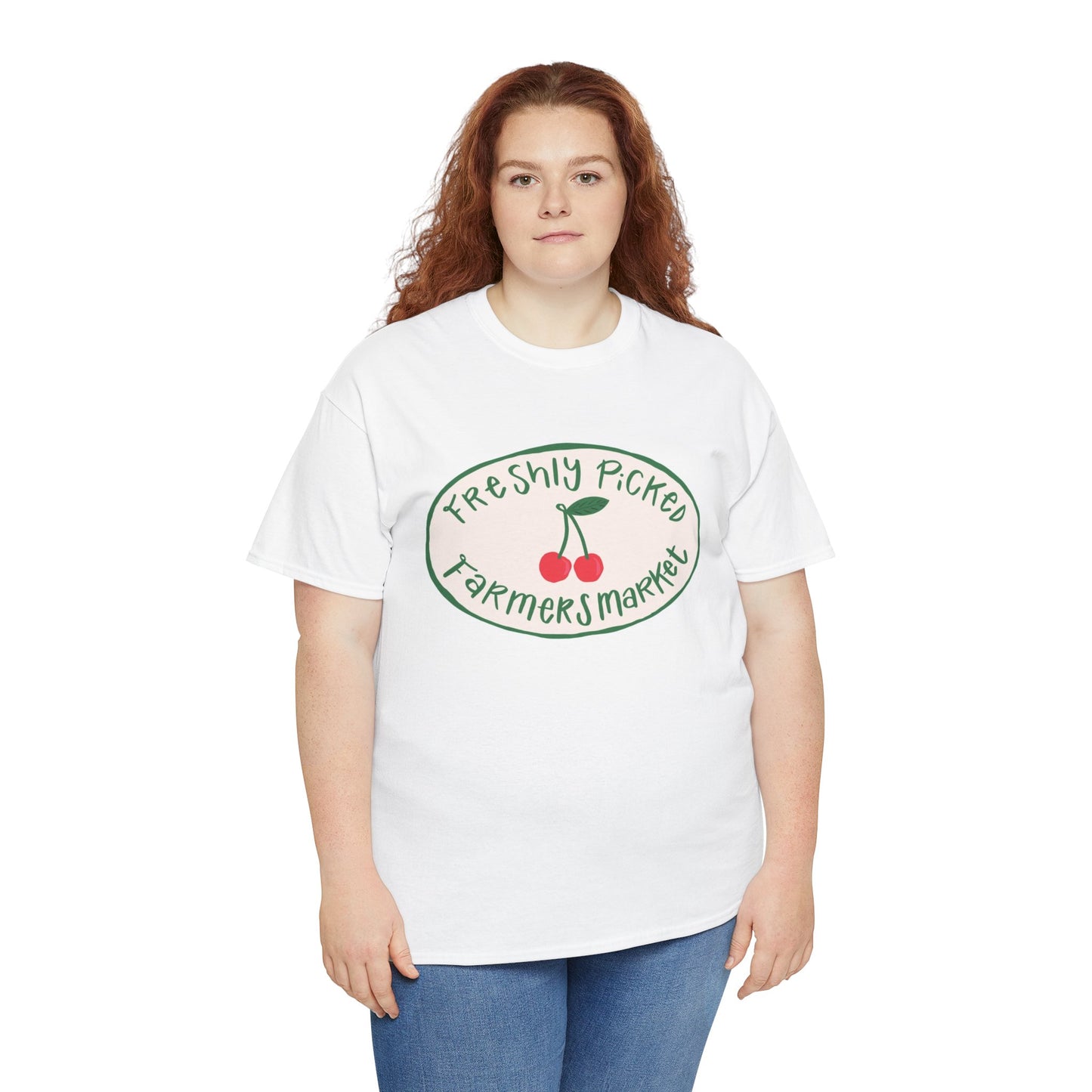 Freshly Picked Farmers Market Graphic T Shirt Retro Men's Heavy Cotton Tee