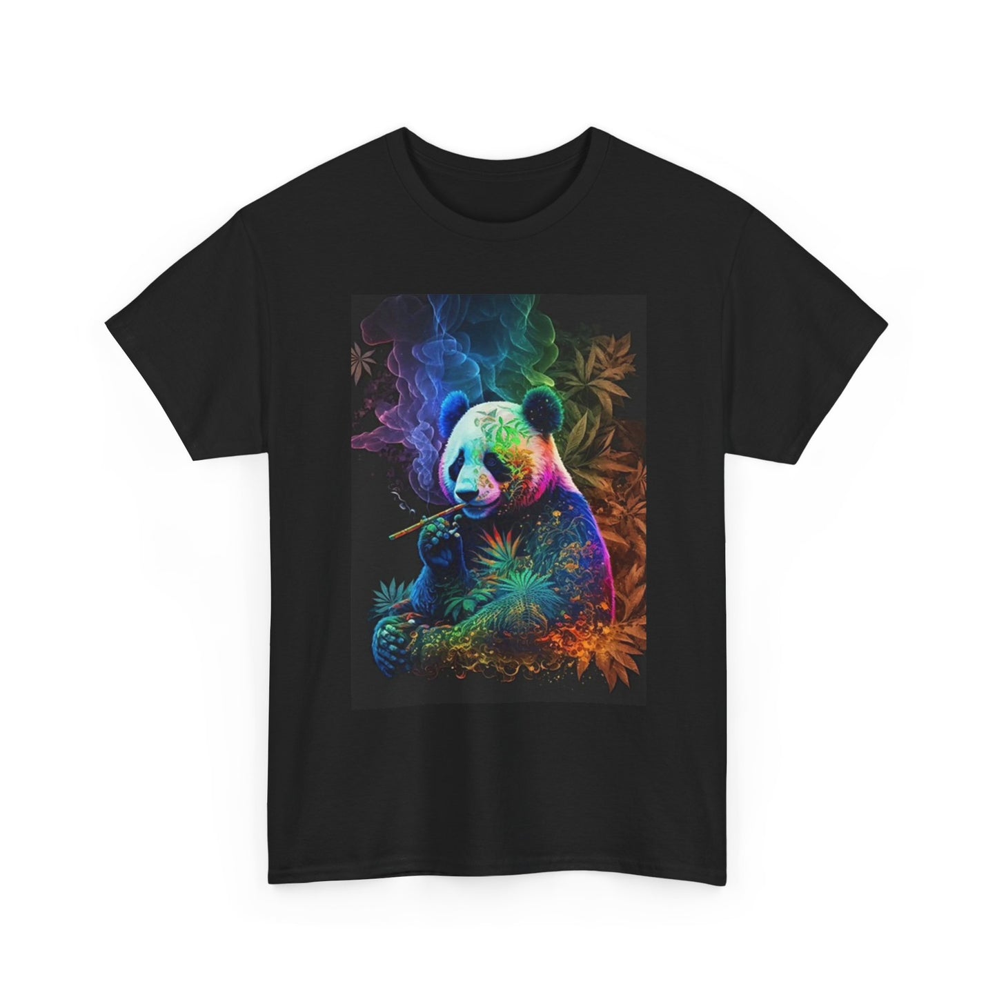 Pothead Panda T Shirt Funny Rainbow Graphic NEW Unisex Heavy Cotton Tee