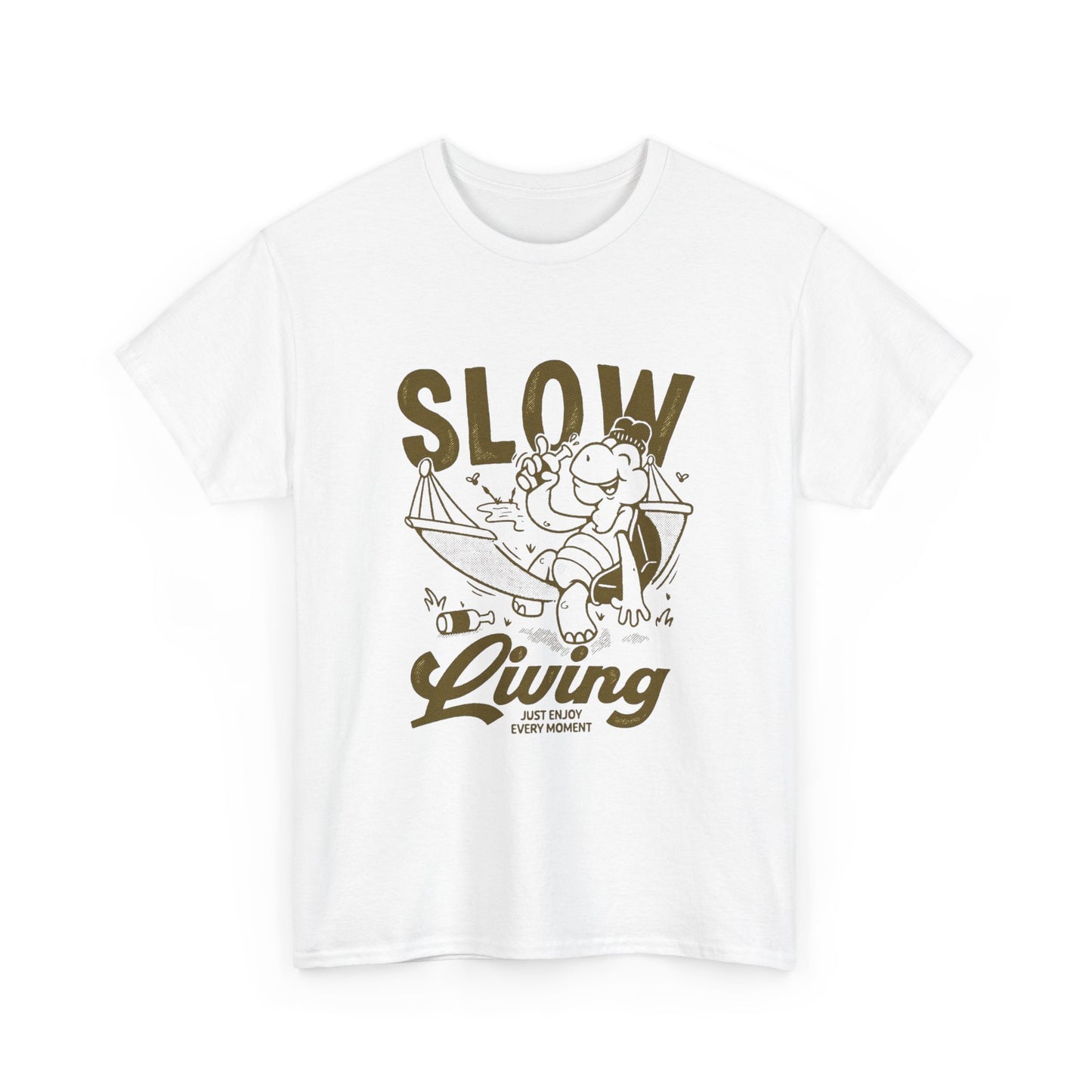 Slow Living Graphic T-Shirt Comfy Cotton Tee Brand NEW