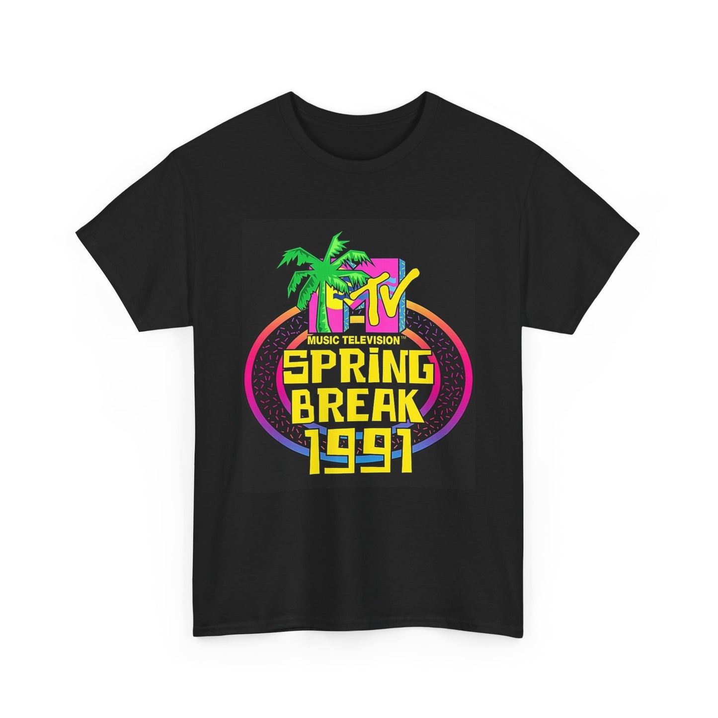 MTV Spring Break 1991 Shirt Vintage Beach Summer Graphic Unisex Heavy Cotton Tee