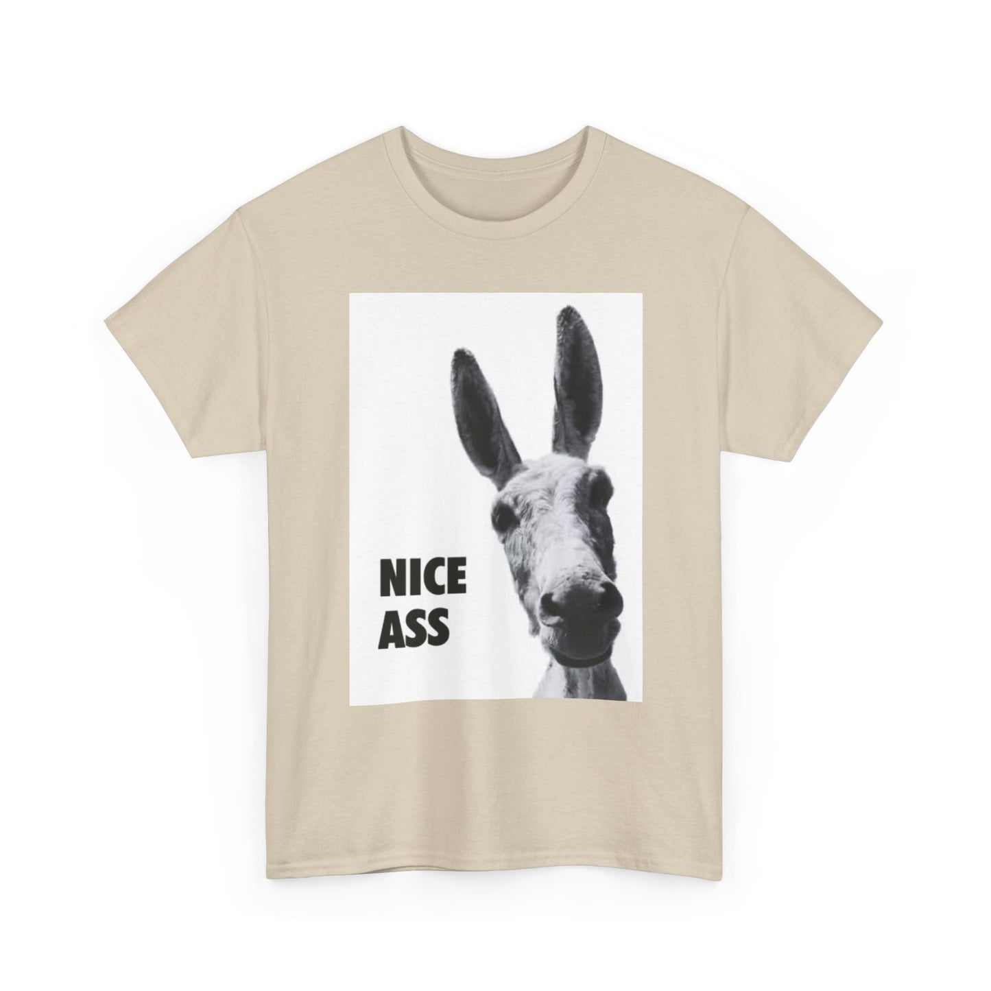 Nice Ass T Shirt Funny Donkey Animal Jokes Comedy Gift Unisex Heavy Cotton Tee